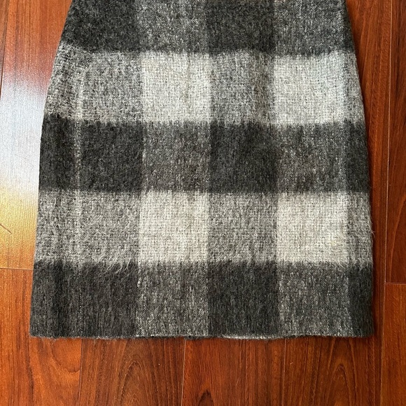 Talbots Dresses & Skirts - TALBOTS Skirt Woman 10‎ Grey Plaid Wool Blend Retro Slit Office Career Money